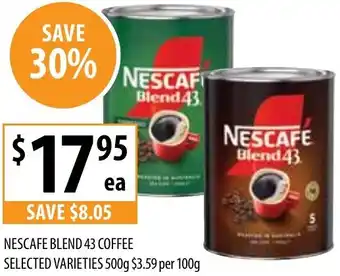 Supabarn NESCAFE BLEND 43 COFFEE 500g offer