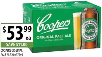 Supabarn COOPERS ORIGINAL PALE ALE 24x375ml offer