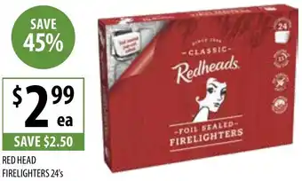 Supabarn RED HEAD FIRELIGHTERS 24's offer
