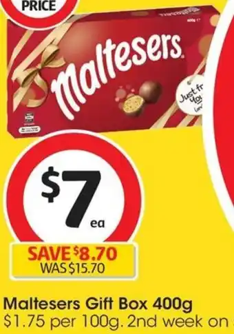 Coles Maltesers Gift Box 400g offer