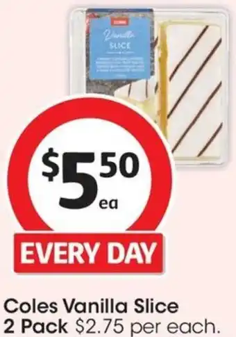 Coles Coles Vanilla Slice 2 Pack offer