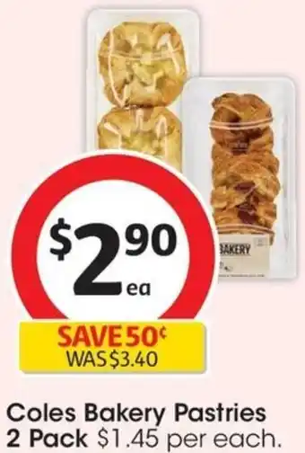 Coles Coles Bakery Pastries 2 Pack offer