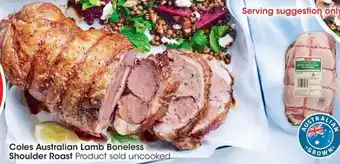 Coles Coles Australian Lamb Boneless Shoulder Roast offer