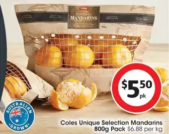 Coles Coles Unique Selection Mandarins 800g Pack offer