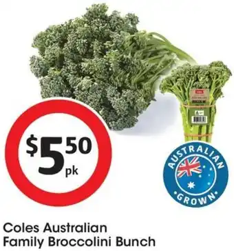 Coles Australian Family Broccolini Bunch