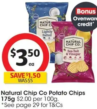 Coles Natural Chip Co Potato Chips 175g offer