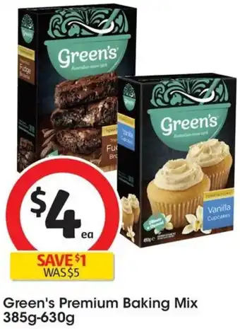 Coles Green's Premium Baking Mix 385g-630g offer