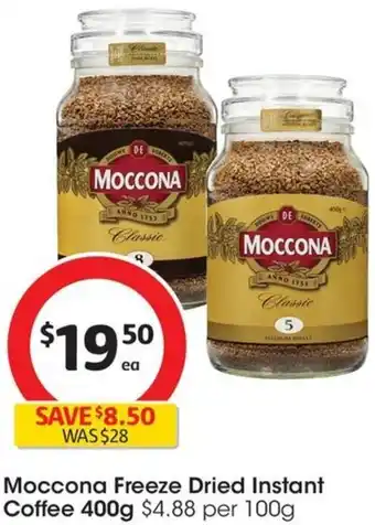 Coles Moccona Freeze Dried Instant Coffee 400g offer