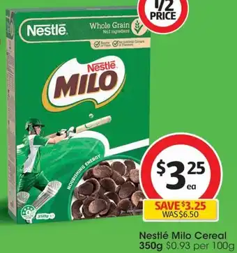 Coles Nestlé Milo Cereal 350g offer