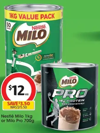 Coles Nestlé Milo 1kg or Milo Pro 700g offer