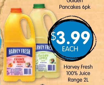 Spudshed Harvey Fresh 100% Juice Range 2L offer