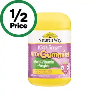 Woolworths Nature’s Way Kids Smart Vita Gummies Multivitamin Pk 120 offer