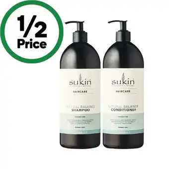 Woolworths Sukin Shampoo or Conditioner 1 Litre offer