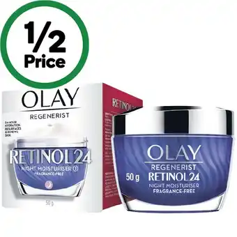 Woolworths Olay Regenerist Retinol 24 Night Moisturiser Face Cream 50g offer