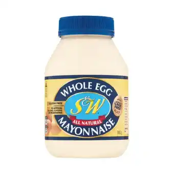 Woolworths S&W Mayonnaise Whole Egg 880g offer