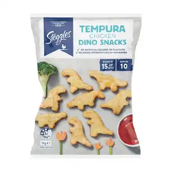 Woolworths Steggles Chicken Fingers, Dino Snacks, Pops or Nibbles 1 kg offer