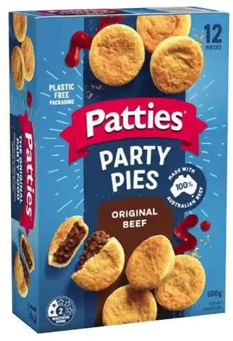 Coles Patties Party Meat Pies 12 Pack 560g offer