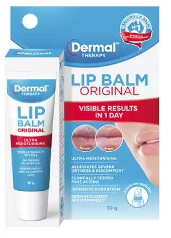 Coles Dermal Therapy Original Lip Balm 10g offer