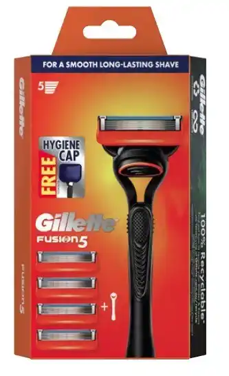 Coles Gillette Fusion 5 Razor Kit with 4 Refill Blades 1 Pack offer