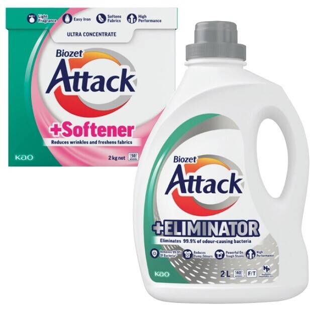 Biozet Attack Plus Laundry Liquid 2 Litre or Powder 2kg offer at Coles