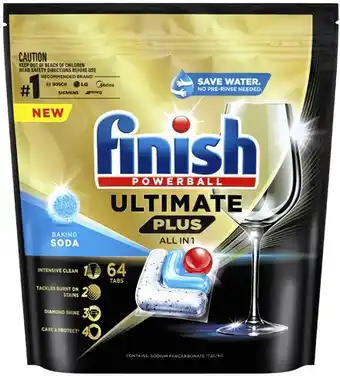 Coles Finish Ultimate Plus All In 1 Dishwashing Tablets 64 Pack offer