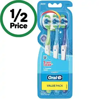 Woolworths Oral-B 5 Way Clean Toothbrush Pk 3 offer