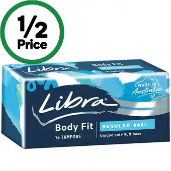 Woolworths Libra Body Fit Tampons Pk 16 offer