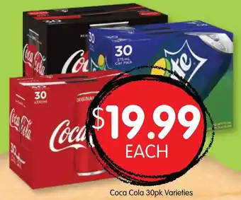 Spudshed Coca-cola 30pk Varieties offer