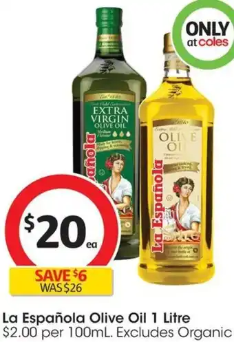 Coles La Española Olive Oil 1 Litre offer