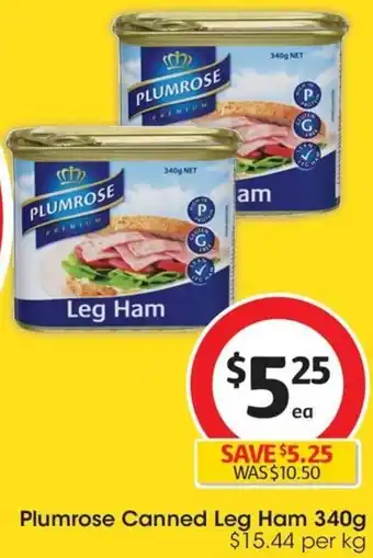 Coles Plumrose Canned Leg Ham 340g offer