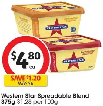 Coles Western Star Spreadable Blend 375g offer