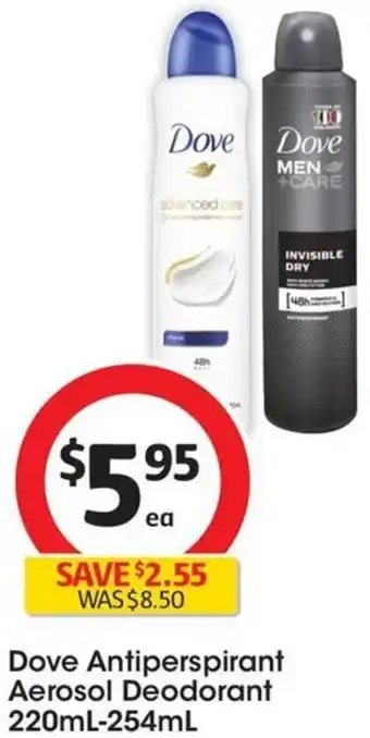 Coles Dove Antiperspirant Aerosol Deodorant 220mL-254mL offer