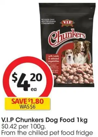 Coles V.I.P Chunkers Dog Food 1kg offer