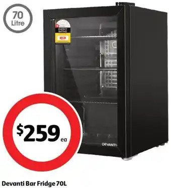 Coles Devanti Bar Fridge 70L offer