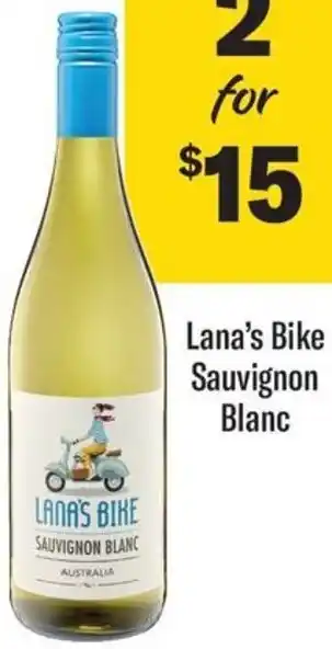 Coles Lana's Bike Sauvignon Blanc offer