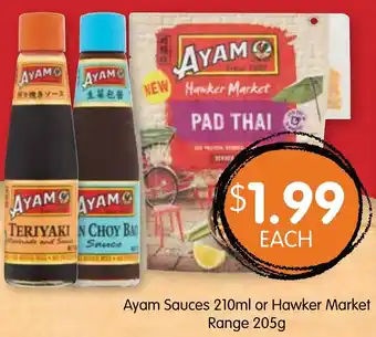 Spudshed Ayam Sauces 210ml or Hawker Market Range 205g offer