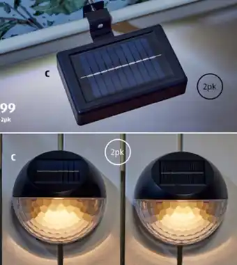 Solar Gutter Light 2pk or Fence Light 2pk