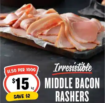 IGA MIDDLE BACON RASHERS offer