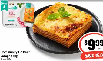 IGA Community Co Beef Lasagne 1kg offer