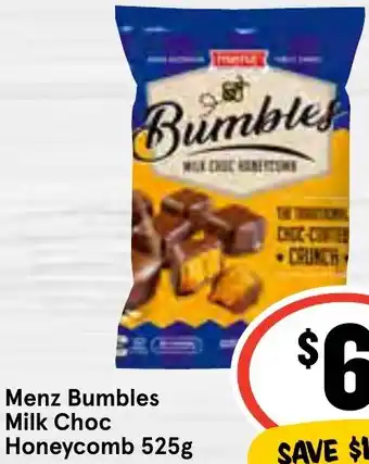 IGA Menz Bumbles Milk Choc Honeycomb 525g offer