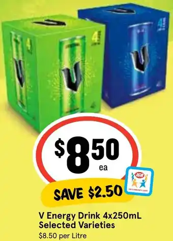 IGA V Energy Drink 4x250mL offer