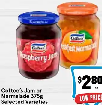 IGA Cottee's Jam or Marmalade 375g offer