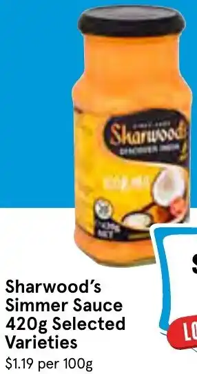 IGA Sharwood's Simmer Sauce 420g offer