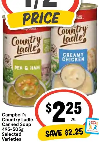 IGA Campbell's Country Ladle Canned Soup 495-505g offer