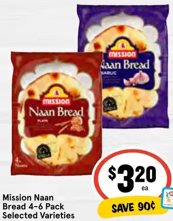 IGA Mission Naan Bread 4-6 Pack offer