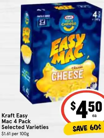 IGA Kraft Easy Mac 4 Pack offer