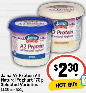 IGA Jalna A2 Protein All Natural Yoghurt 170g offer