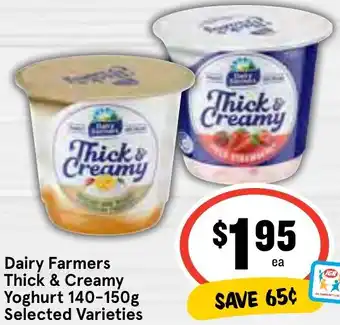 IGA Dairy Farmers Thick & Creamy Yoghurt 140-150g offer