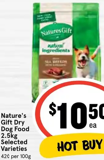 IGA Nature's Gift Dry Dog Food 2.5kg offer