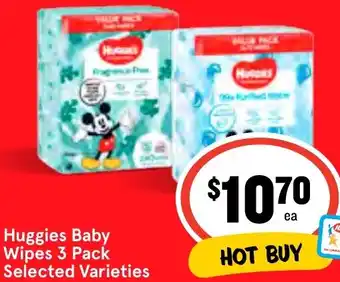 IGA Huggies Baby Wipes 3 Pack offer